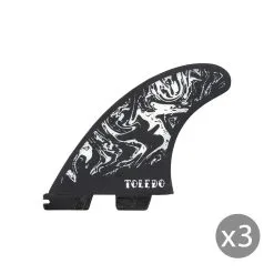 Ailerons SURF FCS II Felipe Toledo PC Medium Black/white Set De 3